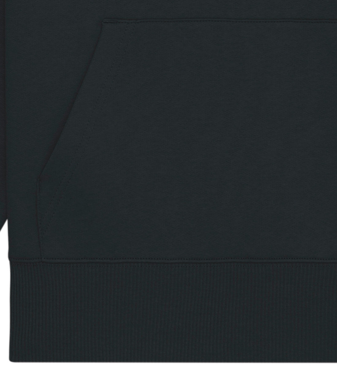 Schwarzer Oversize Hoodie Unisex für Frauen und Männer bedruckt mit dem Design der Roger Rockawoo Kollektion But First Yoga