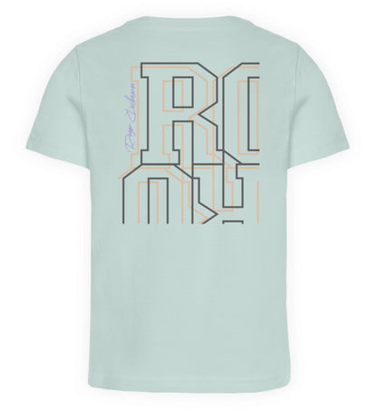 Carribean Blue farbiges Kinder T-Shirt für Mädchen und Jungen bedruckt mit dem Design der Roger Rockawoo Kollektion and then hiphop came along