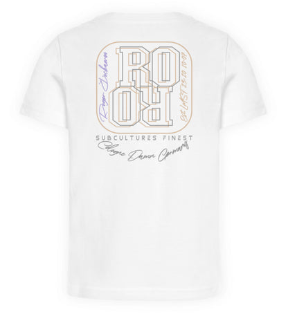 Weißes Kinder T-Shirt für Mädchen und Jungen bedruckt mit dem Design der Roger Rockawoo Kollektion E-Gitarre Distortion is not a crime