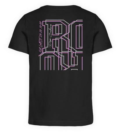 Schwarzes Kinder T-Shirt für Mädchen und Jungen bedruckt mit dem Design der Roger Rockawoo Kollektion Let there be BMX