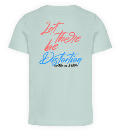 Carribean Blue farbiges Kinder T-Shirt für Mädchen und Jungen bedruckt mit dem Design der Roger Rockawoo Kollektion Guitar let there be distortion