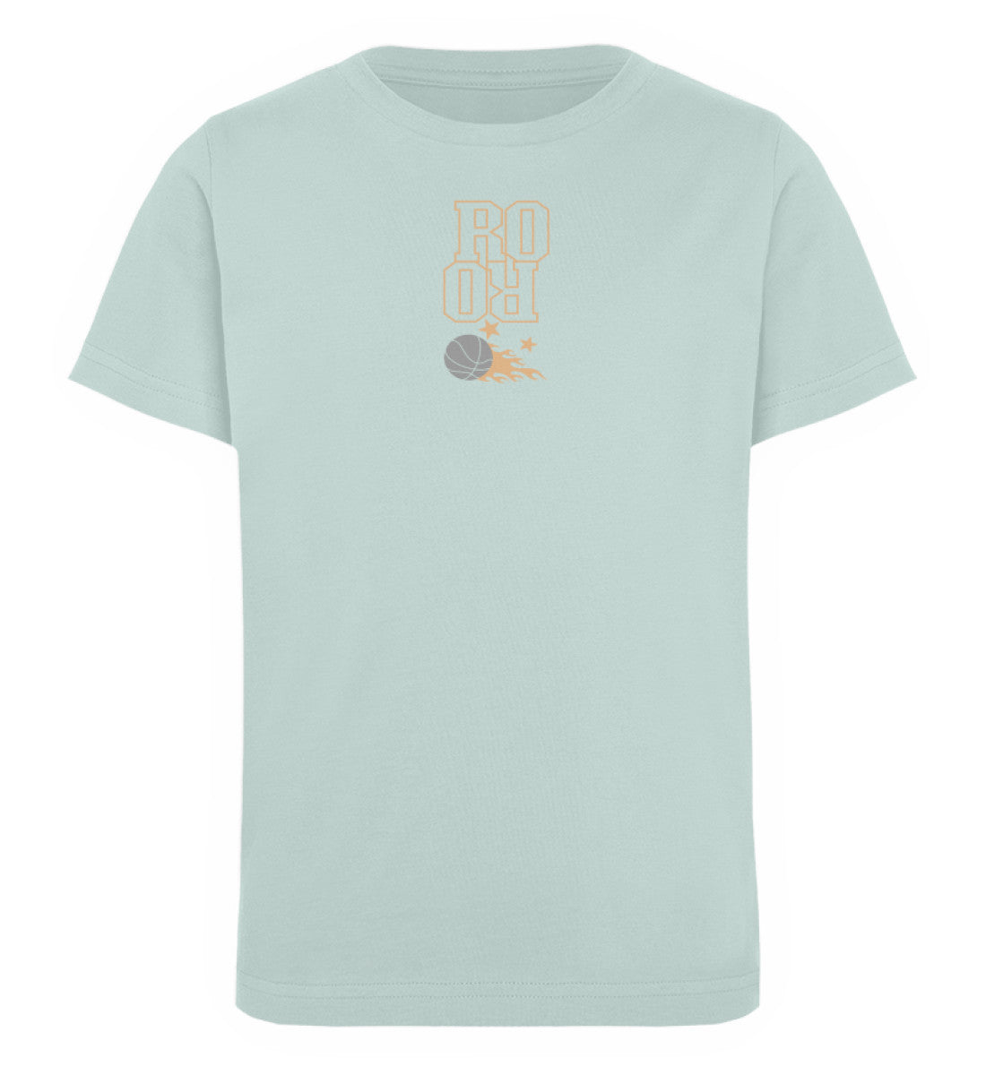 Carribean Blue Kinder T-Shirt für Mädchen und Jungen bedruckt mit dem Design der Roger Rockawoo Kollektion Basketball Streetball Buzzer Beater