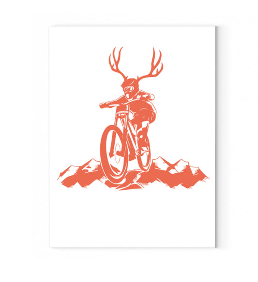 Leinwandbild auf Holzkeilrahmen aufgezogen mit Druck Design der Roger Rockawoo Kollektion mountainbike downhill upthrill