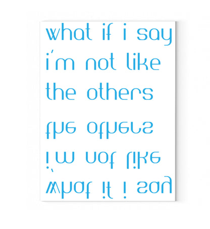 Leinwandbild auf Holzkeilrahmen aufgezogen mit Druck Design der Roger Rockawoo Kollektion i what if i say i am not like the others