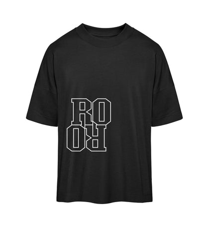 Schwarzes T-Shirt Unisex Oversize Fit für Frauen und Männer bedruckt mit dem Design der Roger Rockawoo Kollektion Basketball Buzzer Beater
