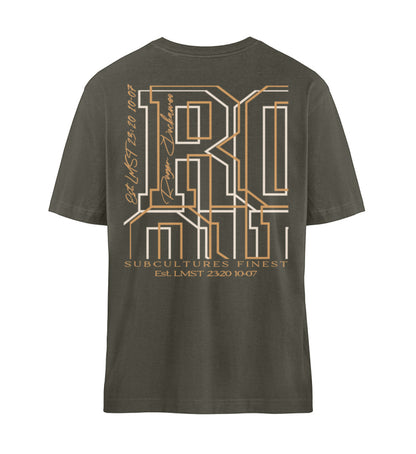 Khaki T-Shirt Unisex Relaxed Fit für Frauen und Männer bedruckt mit dem Design der Roger Rockawoo Kollektion Bitcoin be your own bank