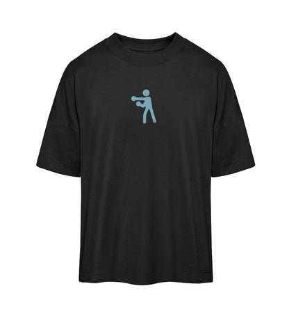 Schwarzes T-Shirt Unisex Oversize Fit für Frauen und Männer bedruckt mit dem Design der Roger Rockawoo Kollektion Boxing in the game