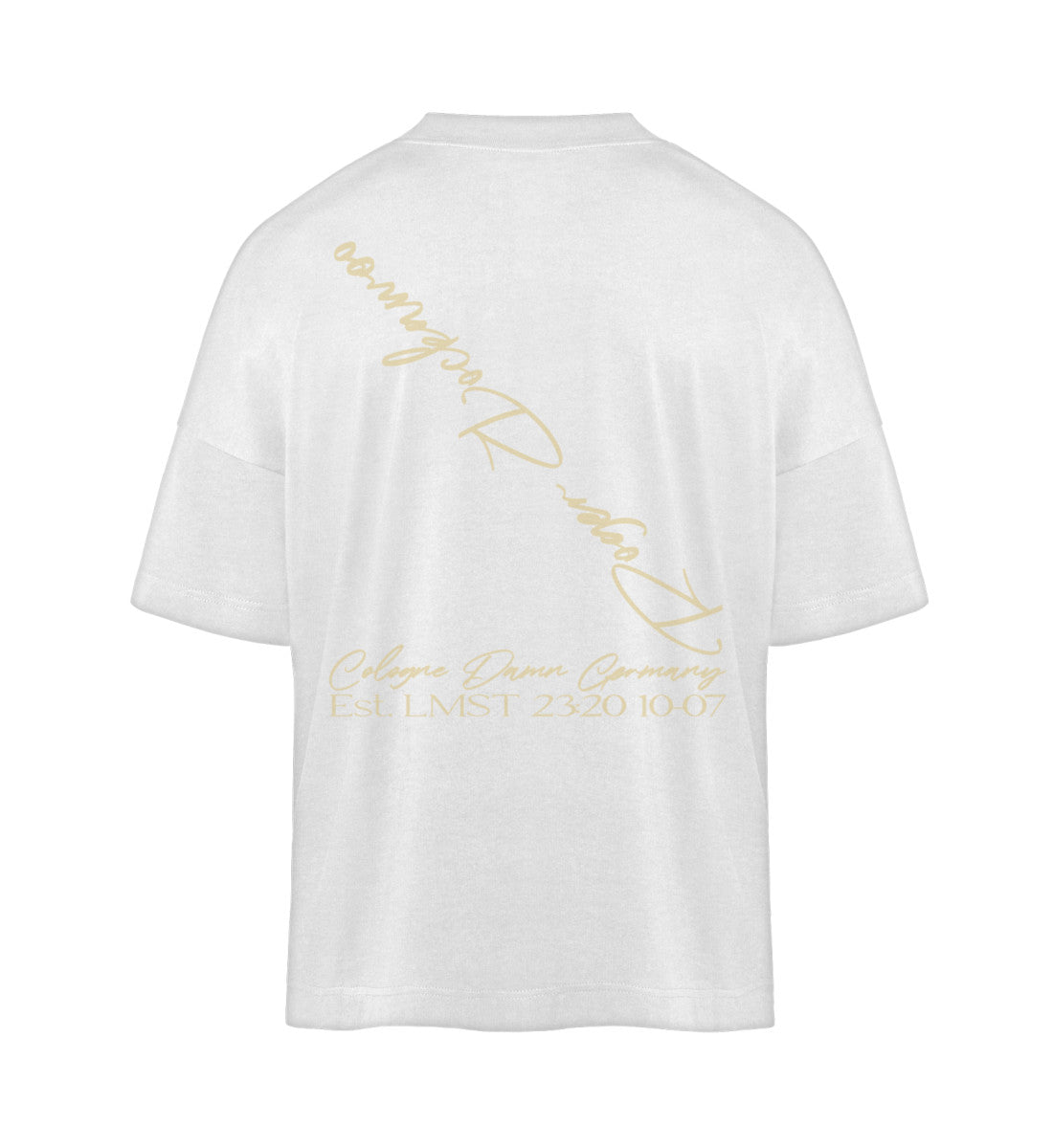 Weißes T-Shirt Unisex Oversize Fit für Frauen und Männer bedruckt mit dem Design der Roger Rockawoo Kollektion hip hop symbiosis of life