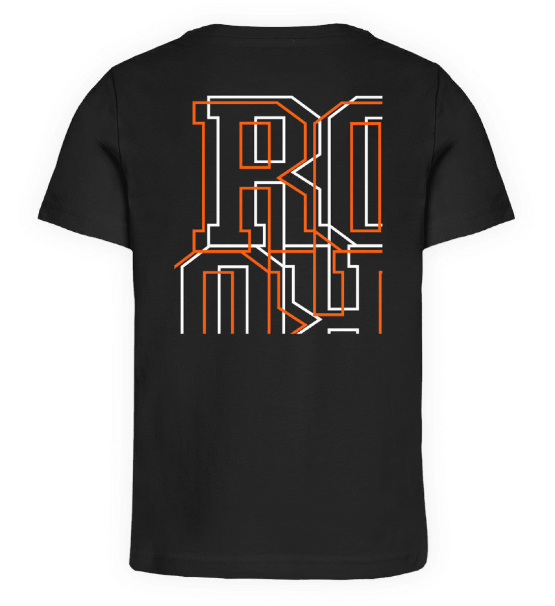 Schwarzes Kinder T-Shirt für Mädchen und Jungen bedruckt mit dem Design der Roger Rockawoo hip hop is rocknroll