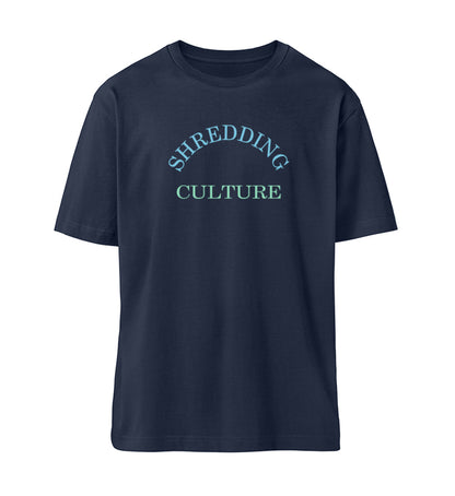Navy Blue T-Shirt Unisex Relaxed Fit für Damen und Herren bedruckt mit dem Design der Roger Rockawoo Kollektion Mountainbike Shredding Culture Community