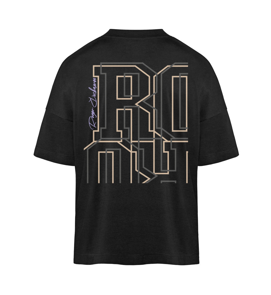 Schwarzes T-Shirt Unisex Oversize Fit für Frauen und Männer bedruckt mit dem Design der Roger Rockawoo Kollektion and then hip hop