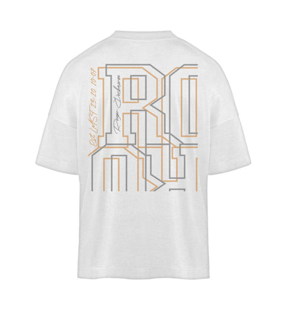 Weißes T-Shirt Unisex Oversize Fit für Frauen und Männer bedruckt mit dem Design der Roger Rockawoo Kollektion Mountainbike Downhill is no sabotage