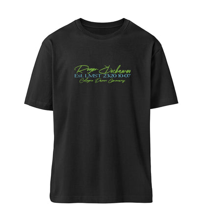 Schwarzes T-Shirt Unisex Relaxed Fit für Frauen und Männer bedruckt mit dem Design der Roger Rockawoo Kollektion dont let idiots ruin your day
