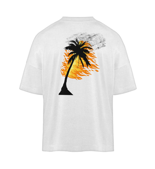 Weißes Oversize T-Shirt für Frauen und Männer bedruckt mit dem Design der Roger Rockawoo Kollektion Surf where wet dreams become true