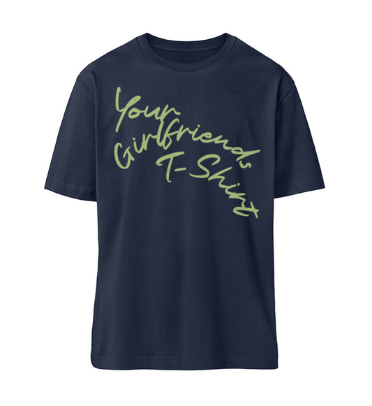French Navy Blue T-Shirt Unisex für Damen und Herren in bedruckt mit dem Design der Roger Rockawoo Kollektion Your Girlfriends T-Shirt