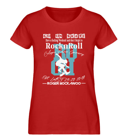 T-Shirt für Frauen mit Print Design der Go On Skate Collection im Roger Rockawoo Clothing Webstore Subcultures Finest Red-4