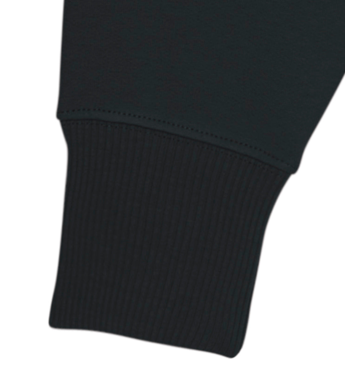 Schwarzer Hoodie Unisex für Damen und Herren rückseitig bedruckt in weiß mit dem Design der Business is Rocknroll Kollektion und dem Logo Schriftzug von Roger Rockawoo Clothing