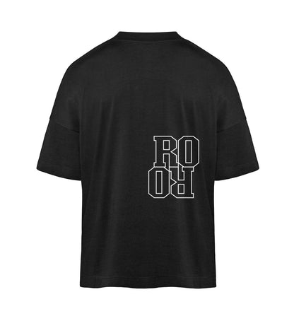 Schwarzes T-Shirt Unisex Oversize Fit für Frauen und Männer bedruckt mit dem Design der Roger Rockawoo Kollektion just a dream