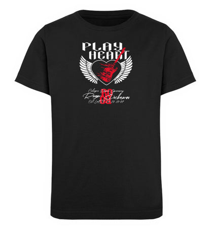 T-Shirt Kinder für Maedchen und Jungen bedruckt mit Print Design der Guitar Play Heart Collection im Roger Rockawoo Clothing Webstore Subcultures Finest Schwarz-16