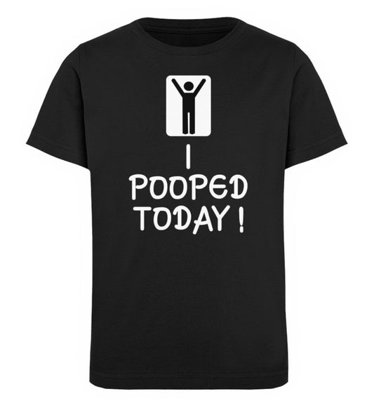 T-Shirt für Kinden Mädchen und Jungen bedruckt mit Print Design der i pooped today Collection im Roger Rockawoo Clothing Webstore Subcultures Finest Schwarz-16